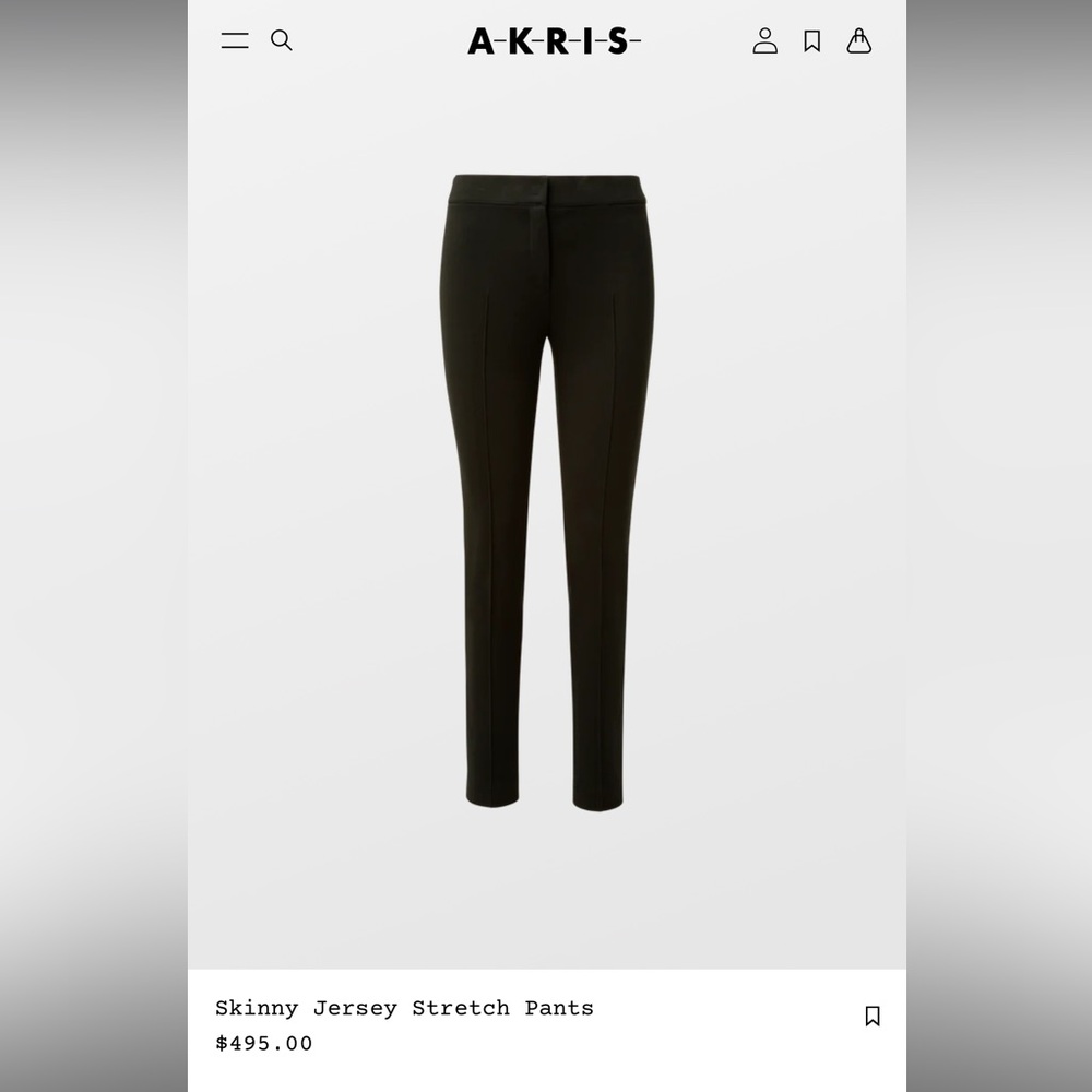 Akris Punto Black MARA Skinny Jersey Stretch Pants